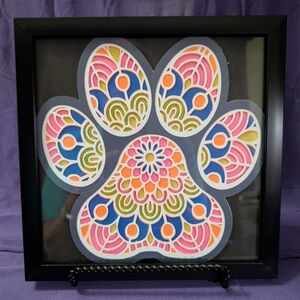 Colorful Layered Paw Print Wall Art - Multicolor